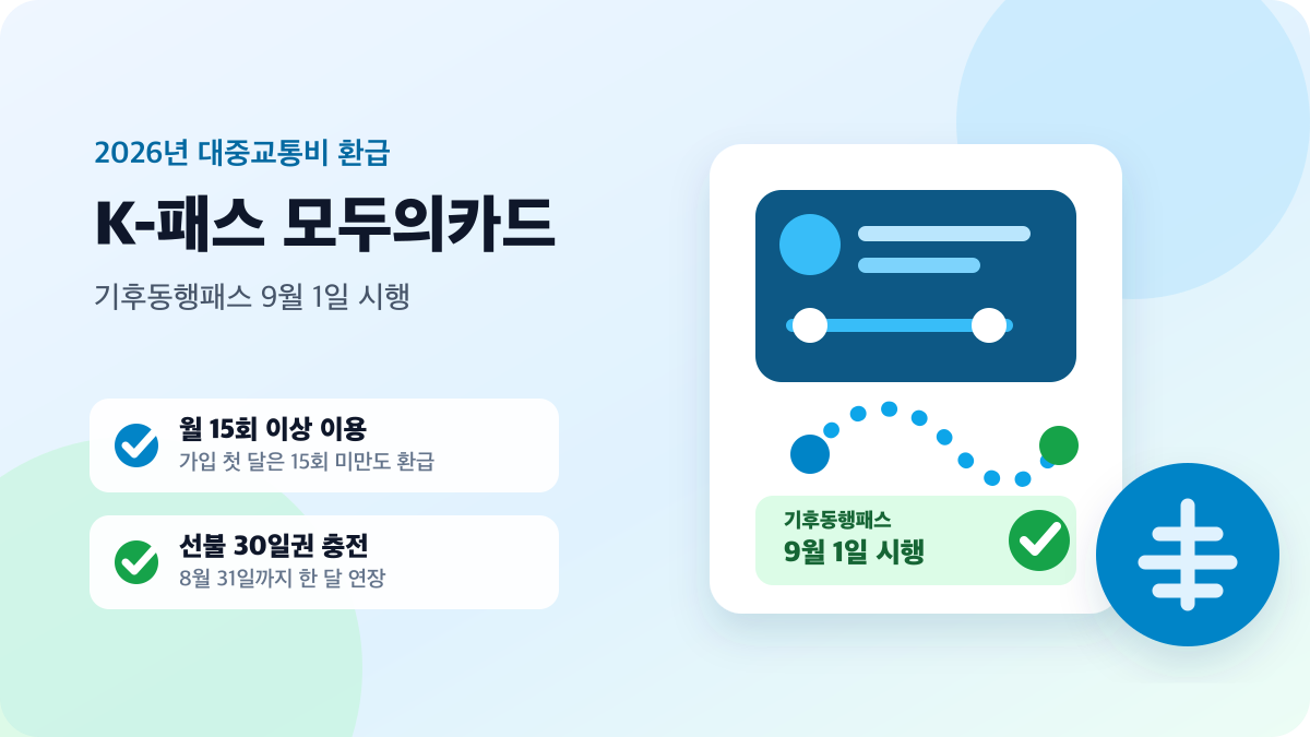 2026 K-패스 모두의카드 신청·환급 기준과 기후동행패스 9월 1일 시행 안내